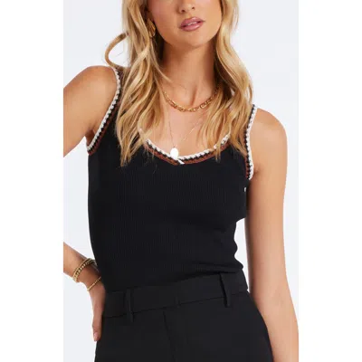 Bishop + Young Charlize Crochet Detail Tank In Black