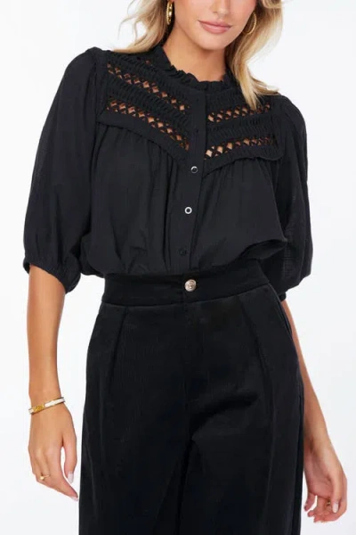 Bishop + Young Chelsea Detail Blouse In Black
