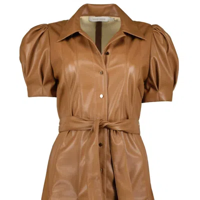 Bishop + Young Clea Vegan Leather Dress In Latte In Brown
