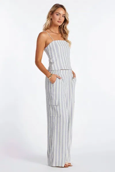Bishop + Young Coastal Cargo Pant In Grey Stripe In Multi