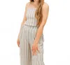 Bishop + Young Coastal Stripe Crop Top In Sand In Neutral