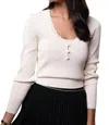 Bishop + Young Colin Pointelle Sweater In Ivory In Multi