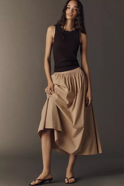 Bishop + Young Cotton Midi Skirt In Sand
