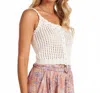 Bishop + Young Keena Open Crochet Sweater Tank In White