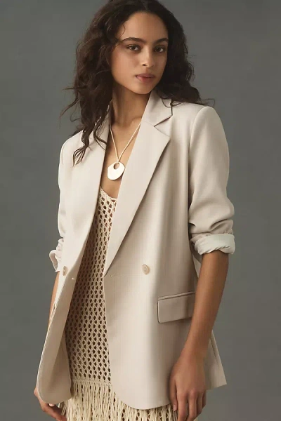 Bishop + Young Dolan Tie-waist Blazer Jacket In Beige