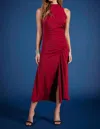 Bishop + Young Elle Halter Dress In Scarlett