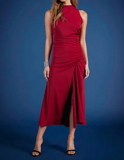 Bishop + Young Elle Halter Dress In Scarlett In Multi