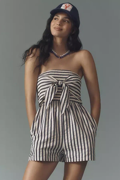Bishop + Young Elva Strapless Romper In Blue