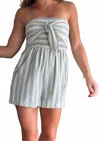 Bishop + Young Elva Strapless Stripe Romper In Coastal Stripe In White