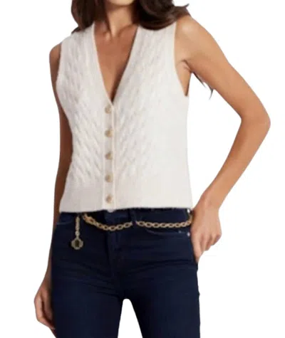 Bishop + Young Estella Cable Knit Vest In Ivory In White