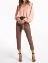 Bishop + Young Eternal Optimist Boho Bubble Sleeve Top In Pink