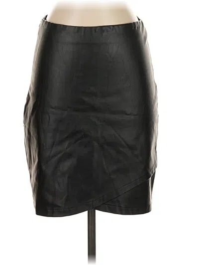 Pre-owned Bishop + Young Faux Leather Skirt In Black