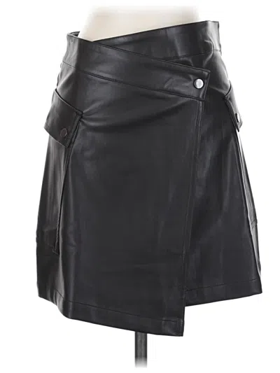 Pre-owned Bishop + Young Faux Leather Skirt In Black