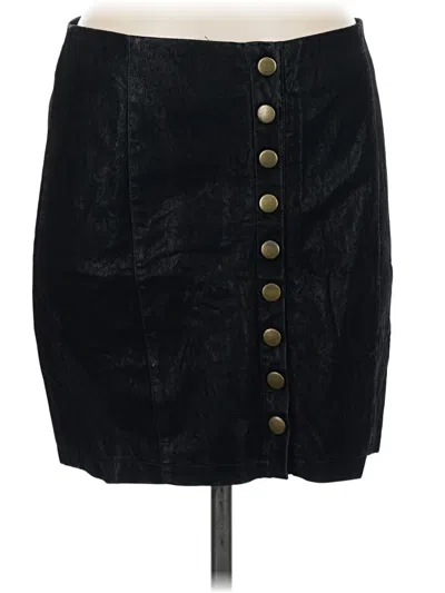 Pre-owned Bishop + Young Faux Leather Skirt In Black