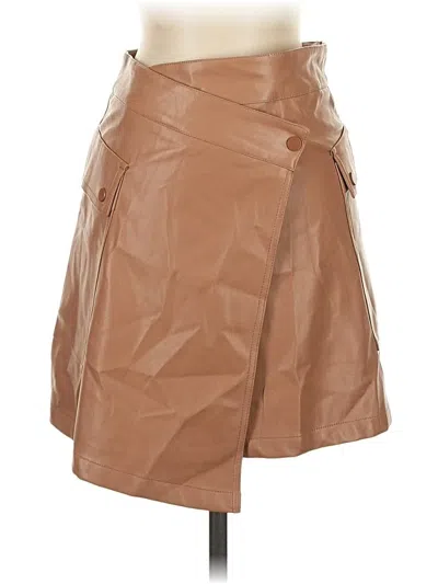 Pre-owned Bishop + Young Faux Leather Skirt In Brown