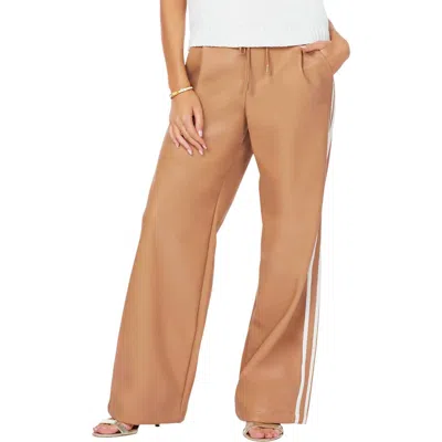 Bishop + Young Faux Leather Track Pant In Brown