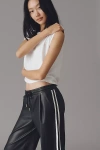 Bishop + Young Faux Leather Wide-leg Track Pants In White
