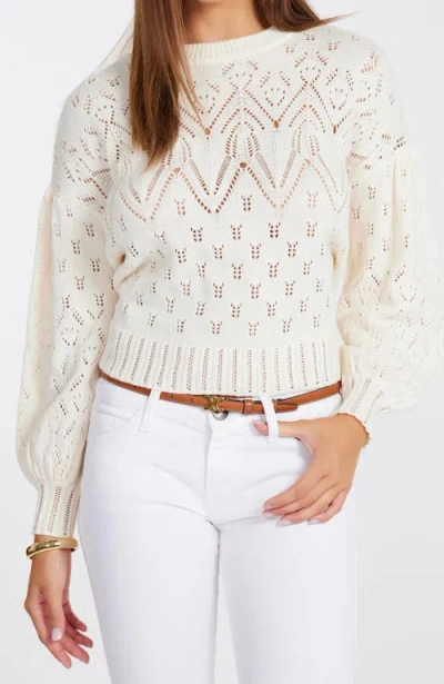 Bishop + Young Favorite Pointelle Sweater In Gray