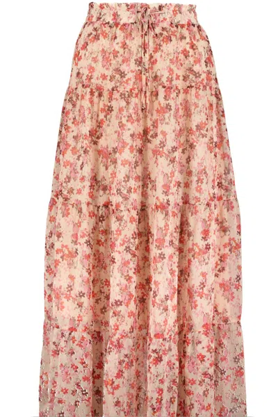 Bishop + Young Festival Skirt In Meadow In Pink