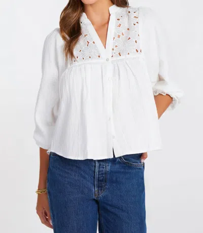 Bishop + Young Flora Textured Blouse In Salt In White