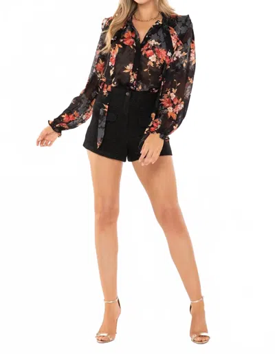 Bishop + Young Floral Blouse In Night Bloom In Black