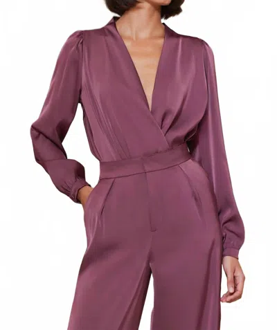Bishop + Young Fluid Satin Blouse In Dusty Rose In Brown