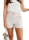 Bishop + Young Gaia Belted Short In White In Multi