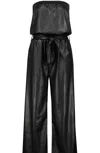 BISHOP + YOUNG GLAM SLAM VEGAN LEATHER JUMPSUIT IN NOIR