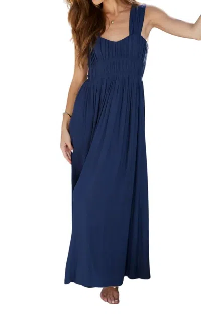 Bishop + Young Grecian Corset Dress In Marine In Blue