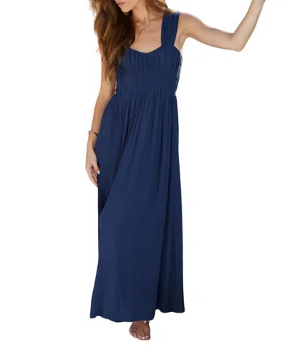 Bishop + Young Grecian Corset Dress In Marine In Blue