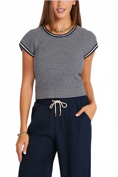 BISHOP + YOUNG HEPBURN SHORT SLEEVE SWEATER IN STRIPE