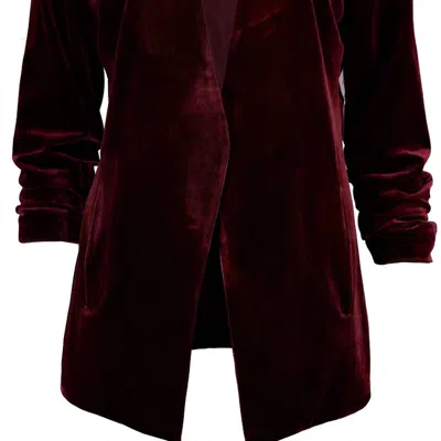 Bishop + Young Icon Velvet Blazer In Ruby In Red