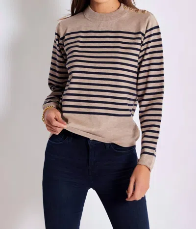 Bishop + Young Jamie Stripe Sweater In Navy In Multi