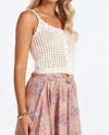 Bishop + Young Keena Open Crochet Sweater Tank In White