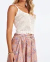 Bishop + Young Keena Open Crochet Sweater Tank In White