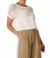 Bishop + Young Open Weave Pullover Top In Ivory In White