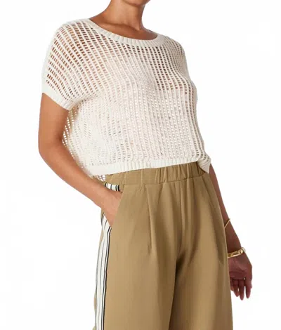 Bishop + Young Open Weave Pullover Top In Ivory In White
