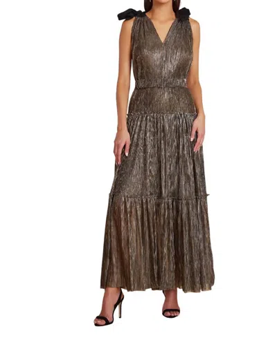 Bishop + Young Lala Party Maxi Dress In Gold In Brown