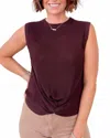 Bishop + Young Lauren Sweater Top In Brown In Burgundy