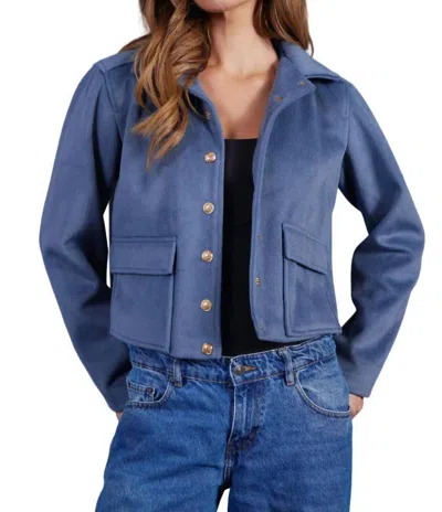 Bishop + Young Lily Snap Front Jacket In Cascade In Blue