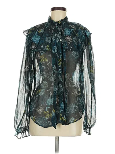 Pre-owned Bishop + Young Long Sleeve Blouse In Teal