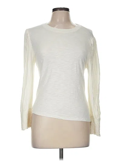 Pre-owned Bishop + Young Long Sleeve Top Ivory Boatneck Tops