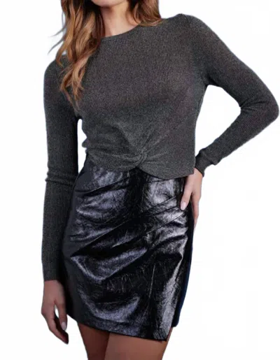 Bishop + Young Lurex Bonita Twist Front Top In Black