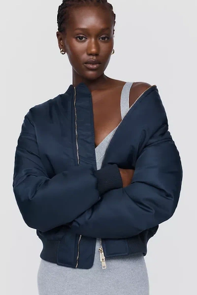 Bishop + Young Luxe Bomber Jacket In Blue
