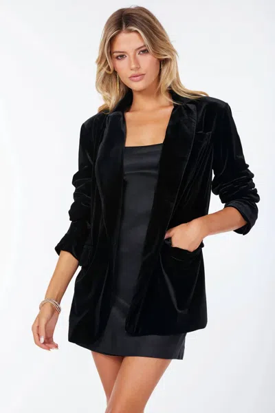 Bishop + Young Luxe Velvet Blazer In Black
