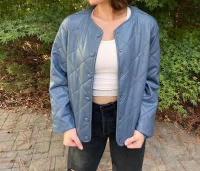 Bishop + Young Madison Quilted Jacket In Cascade In Blue