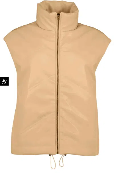 Bishop + Young Madison Quilted Vest In Latte In Multi