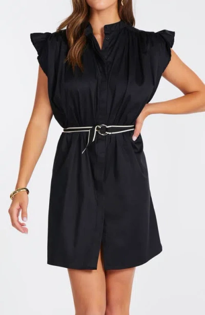 Bishop + Young Mallorca Flutter Sleeve Dress In Black