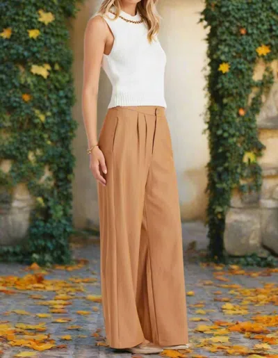 Bishop + Young Marbella Wide Leg Pant In Honey In Brown