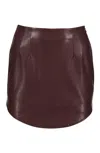 BISHOP + YOUNG MARCELA VEGAN LEATHER SKIRT IN FOXY